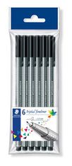 Staedtler Liner "Triplus 334", sada - 6ks, černá, 0,3 mm 334-9 PB6