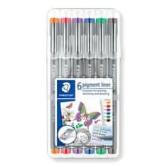 Staedtler Liner "Pigment Liner", 6 různých barev, 0,3 mm 30803-SSB6