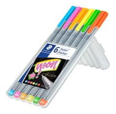 Staedtler Linery "Triplus 334 Neon", sada 6 barev, 0,3 mm 334 SB6CS3