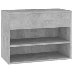 Greatstore Lavice s botníkem betonově šedá 60 x 30 x 45 cm dřevotříska