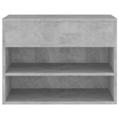 Greatstore Lavice s botníkem betonově šedá 60 x 30 x 45 cm dřevotříska