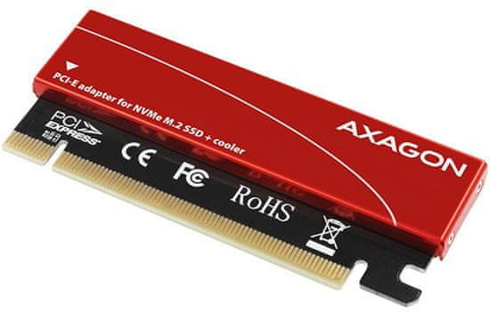 AXAGON PCEM2-S řadič, PCIe x16 - M.2 NVMe M-key slot adaptér, pasivní chladič