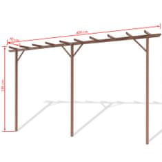 Greatstore Pergola, dřevoplast, hnědá, 400x40x195 cm