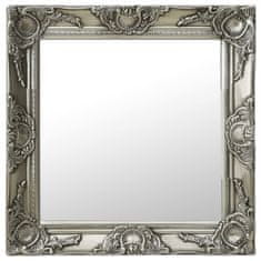 Vidaxl Nástěnné zrcadlo barokní styl 50 x 50 cm stříbrné