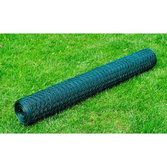 Greatstore Pletivo ke kurníku pozinkované PVC vrstva 25 x 0,75 m zelené