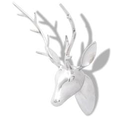 shumee Nástěnná hliníková jelení hlava, dekorace, stříbrná barva 62 cm