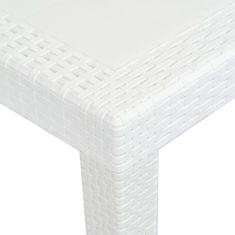 Vidaxl Zahradní stůl bílý 150x90x72 cm plast ratanový vzhled