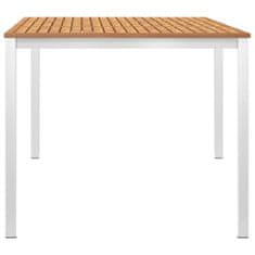 Greatstore Zahradní jídelní stůl 180x90x75 cm masivní teak a nerezová ocel