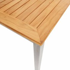 Greatstore Zahradní jídelní stůl 180x90x75 cm masivní teak a nerezová ocel