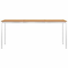 Greatstore Zahradní jídelní stůl 180x90x75 cm masivní teak a nerezová ocel