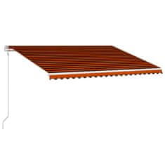 Greatstore Automatická zatahovací markýza 500 x 300 cm oranžovo-hnědá