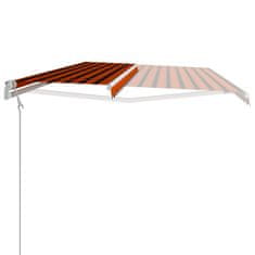 Greatstore Automatická zatahovací markýza 500 x 300 cm oranžovo-hnědá