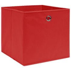 shumee Úložné boxy 4 ks červené 32 x 32 x 32 cm textil