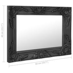 Greatstore Nástěnné zrcadlo barokní styl 50 x 40 cm černé