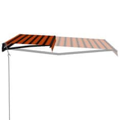 Greatstore Automatická zatahovací markýza 500 x 300 cm oranžovo-hnědá