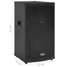 Greatstore Profesionální pasivní reproduktor hi-fi 1200 W černý 43x43x75cm