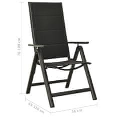 Greatstore Skládací zahradní židle 2 ks textilen a hliník antracitové