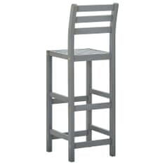 Vidaxl Barové stoličky 2 ks šedé masivní akáciové dřevo
