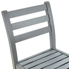 Vidaxl Barové stoličky 2 ks šedé masivní akáciové dřevo