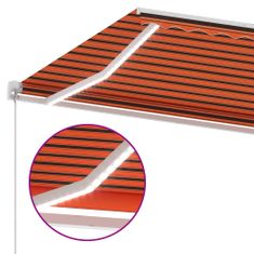 Petromila Ručně zatahovací markýza s LED světlem 400x350 cm oranžovohnědá 