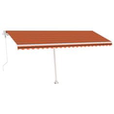 Greatstore Automatická markýza LED a senzor větru 500x300 cm oranžovohnědá