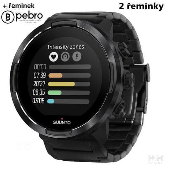 Suunto 9 Baro Black + luxusní ocelový řemínek