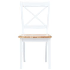 Vidaxl Jídelní židle 6 ks bílé a světlé dřevo masivní kaučukovník