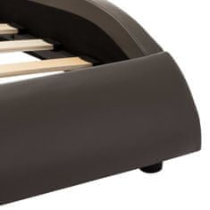 Greatstore Rám postele s LED světlem šedobílý umělá kůže 120 x 190 cm