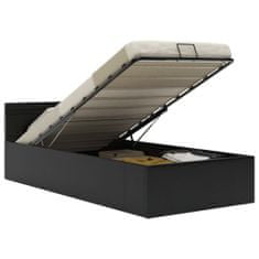 Greatstore Rám postele s LED úložný prostor černý umělá kůže 100 x 200 cm