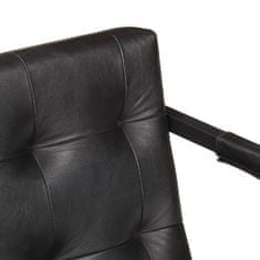Greatstore 2místná sedačka černá pravá kozí kůže