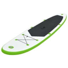 Greatstore Nafukovací SUP paddleboard zeleno-bílý