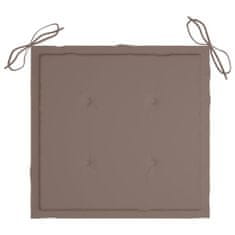 Vidaxl Podušky na zahradní židle 6 ks taupe 40 x 40 x 4 cm textil