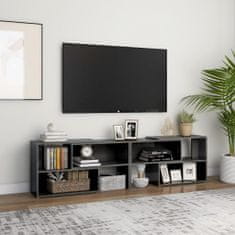 Greatstore TV skříňka šedá s vysokým leskem 149 x 30 x 52 cm dřevotříska