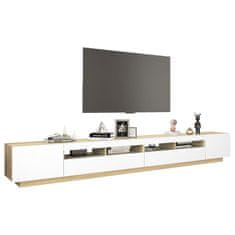 Greatstore TV skříňka s LED osvětlením bílá a dub sonoma 300 x 35 x 40 cm