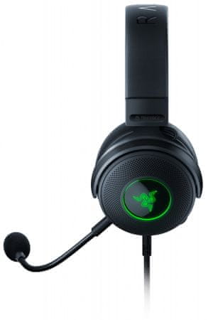 Herní sluchátka drátová bezdrátová Razer Kraken V3 Pro 50mm měniče PC Playstation Nintendo THX Spatial Audio virtuální prostorový zvuk haptická technologie HyperSense 