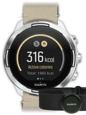 Suunto 9 Baro White Leather With HR Belt