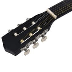 Vidaxl Folková akustická kytara s výřezem se 6 strunami černá 38''