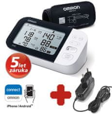 Omron M7 Intelli IT s AFib, digitální tlakoměr na paži + síťový zdroj