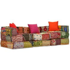 Petromila 3místný modulární pouf patchwork textil