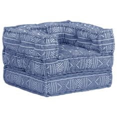 Greatstore Modulární pouf indigo textil