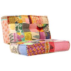 Vidaxl Pouf 100 x 100 x 20 cm patchwork textil