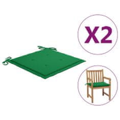Vidaxl Polstry na zahradní židle 2 ks zelené 50 x 50 x 4 cm