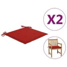 Vidaxl Polstry na zahradní židle 2 ks červené 50 x 50 x 4 cm
