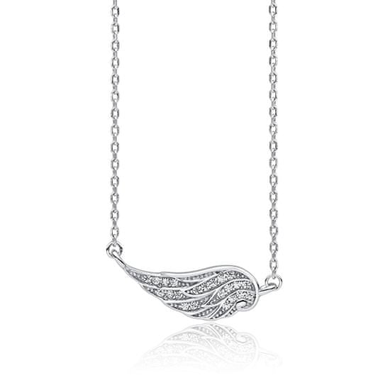 Klenoty Amber Stříbrný náhrdelník andělské křídlo