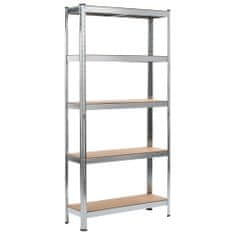 Greatstore Skladové regály 2 ks stříbrné 90 x 30 x 180 cm ocel a MDF