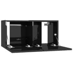 Greatstore Závěsné TV skříňky 2 ks černé s vysokým leskem 60 x 30 x 30 cm