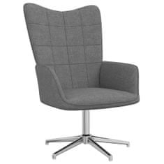 Greatstore Relaxační křeslo se stoličkou tmavě šedé textil