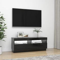 Greatstore TV skříňka s LED osvětlením černá vysoký lesk 100 x 35 x 40 cm