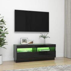 Greatstore TV skříňka s LED osvětlením černá vysoký lesk 100 x 35 x 40 cm