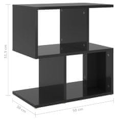 Greatstore Noční stolek černý s vysokým leskem 50x30x51,5 cm dřevotříska